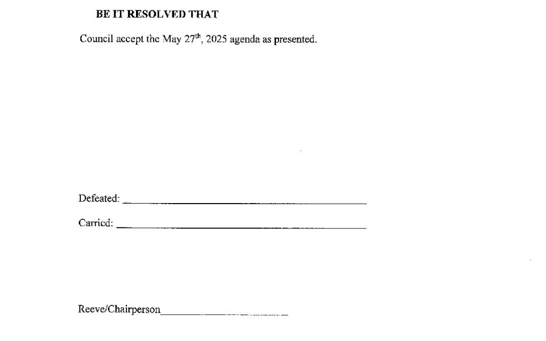 Agenda May 27 2025