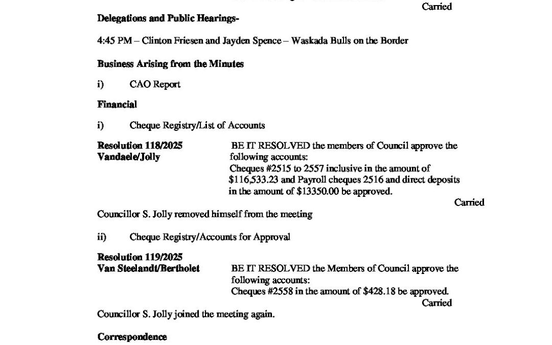 April 22, 2025 Regular Meeting Minutes