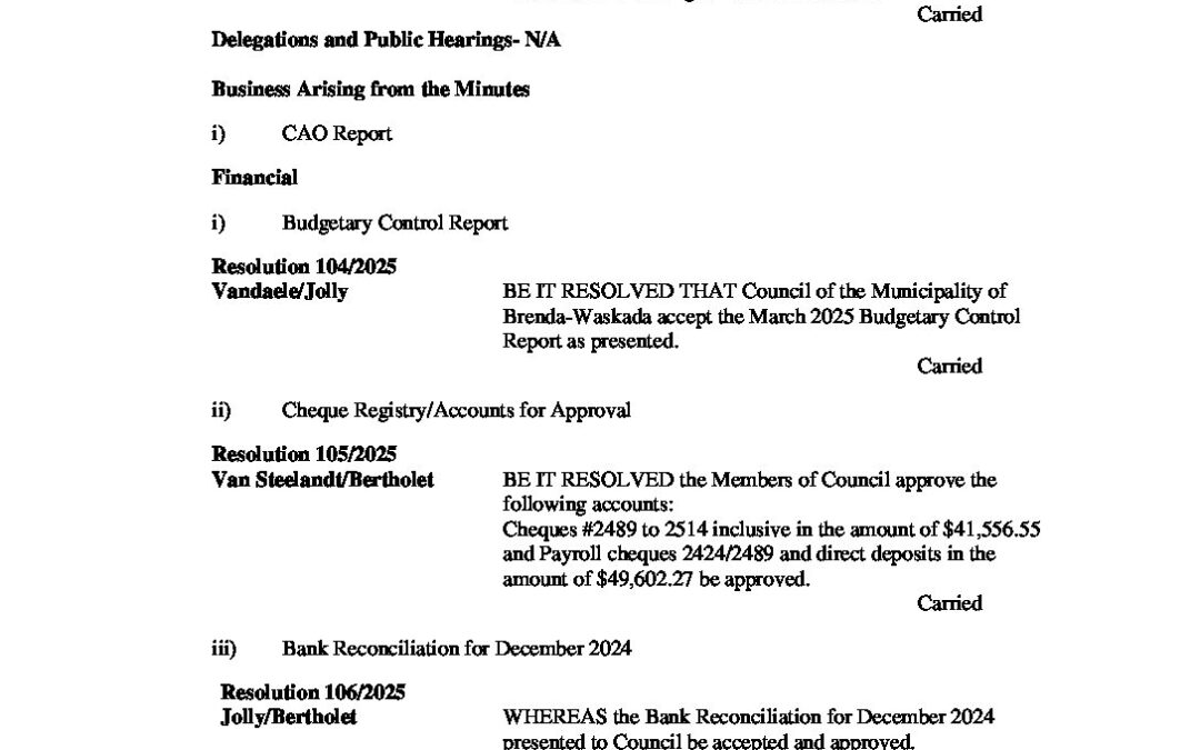 April 8, 2025 Regular Meeting Minutes