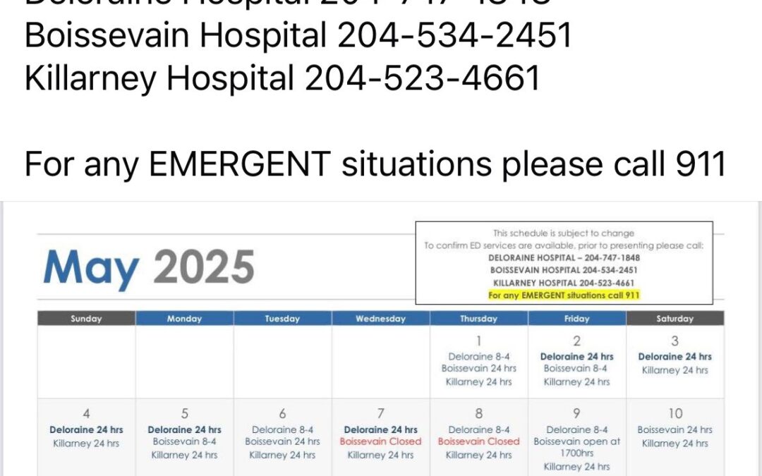 May 2025 On Call Schedule