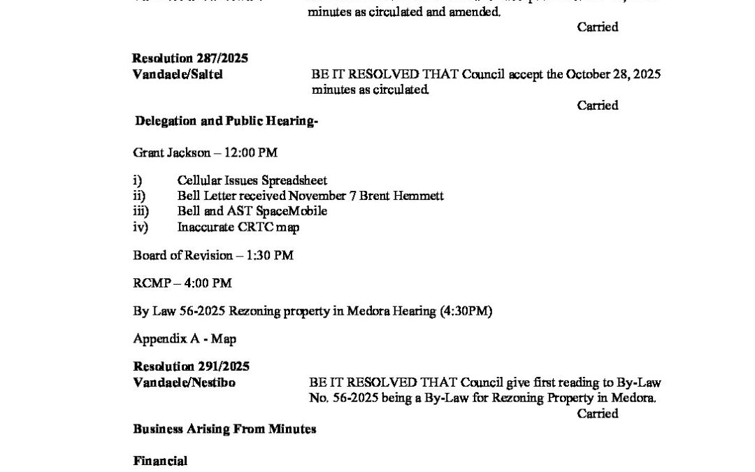 November 12, 2025 Regular Meeting Minutes